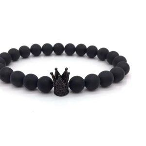 New Illustrious Steel Bracelet Cz w/Black Crown